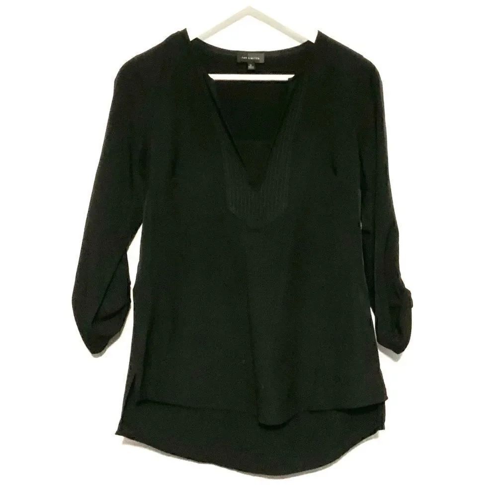 The Limited 3/4 rouged sleeve tuxedo neckline smal